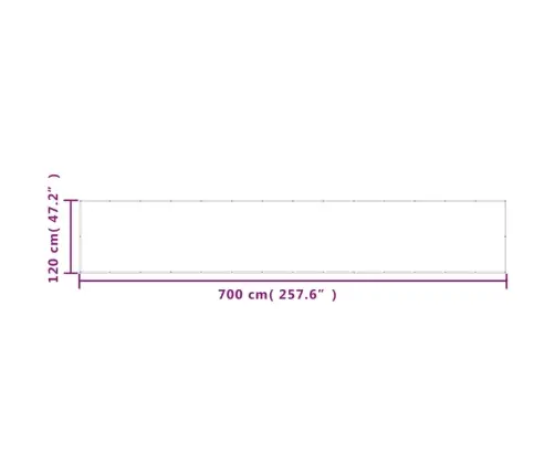 Balkona Aizslietnis, Antracītpelēks, 120X700Cm, 100% Poliestera Vidaxl