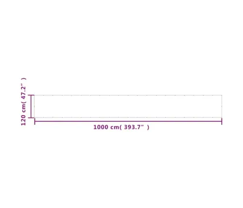Rõdusirm, Valge, 120X1000 cm 100% Polüester Oxford