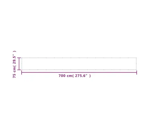 Balkona Aizslietnis, Krēmkrāsas, 75X700 Cm, 100% Poliestera Vidaxl