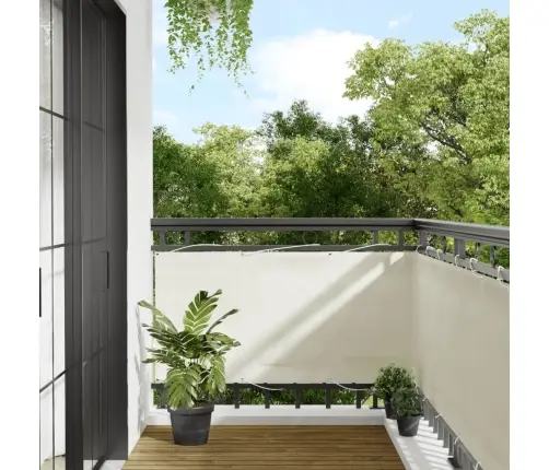 Balkona Aizslietnis, Krēmkrāsas, 75X800 Cm, 100% Poliestera Vidaxl