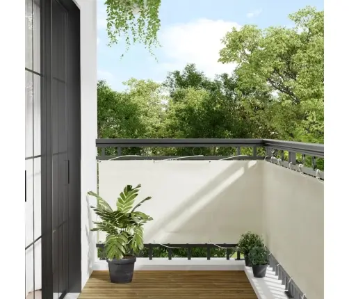 Balkona Aizslietnis, Krēmkrāsas, 75X1000 Cm, 100% Poliestera Vidaxl