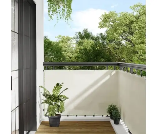 Balkona Aizslietnis, Krēmkrāsas, 90X800 Cm, 100% Poliestera Vidaxl