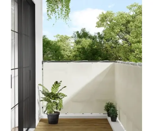 Balkona Aizslietnis, Krēmkrāsas, 120X700 Cm, 100% Poliestera Vidaxl