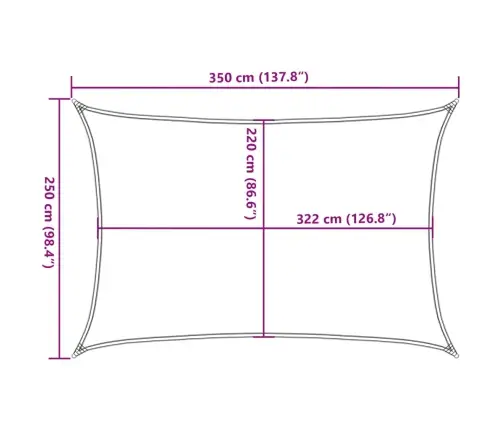 Päikesevarjupuri Beež 3,5X2,5 M 100% Polüester Oxford