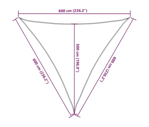 Saules Aizsargs, 6X6X6 M, 100% Poliesters, Oksforda Audums Vidaxl