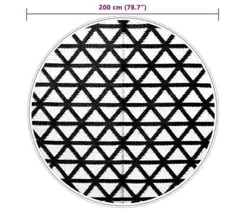 Āra Paklājs, Ø200 Cm, Arakil Melns Pp Vidaxl