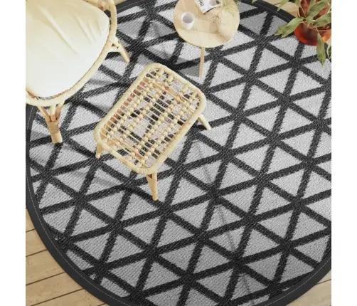 Āra Paklājs, Ø200 Cm, Arakil Melns Pp Vidaxl