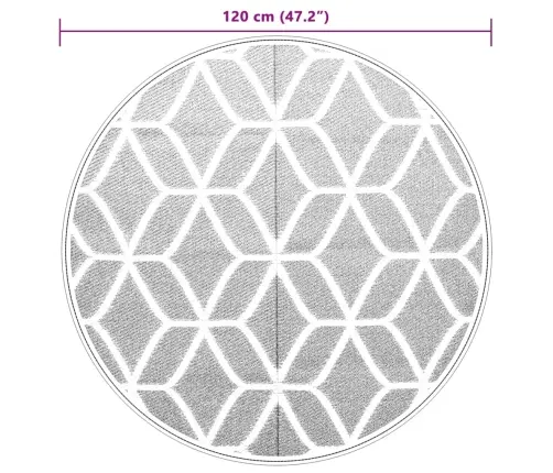 Āra Paklājs, Ø120 Cm, Arakil Pelēks, Pp Vidaxl