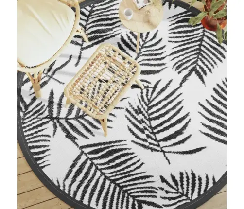 Õuevaip, Arakil Valge Ja Must, Ø200 cm Pp