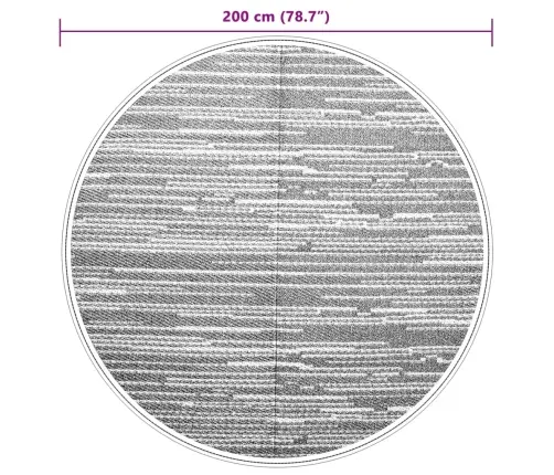 Lauko Kilimas, Arakil Pilkos Spalvos, 200Cm Skersmens, Pp