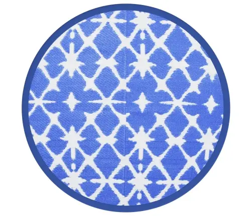 Āra Paklājs, Ø160 Cm, Arakil Zils Un Balts Pp Vidaxl