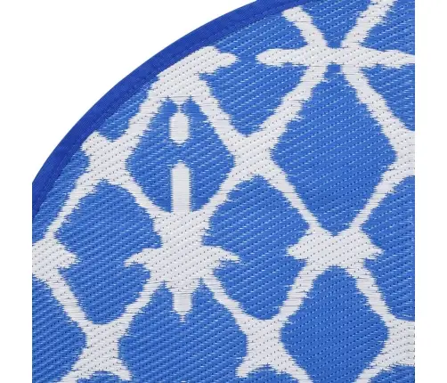 Āra Paklājs, Ø160 Cm, Arakil Zils Un Balts Pp Vidaxl