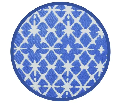 Āra Paklājs, Ø200 Cm, Arakil Zils Un Balts Pp Vidaxl