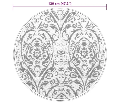 Āra Paklājs, Ø120 Cm, Arakil Oranžs Un Balts Pp Vidaxl