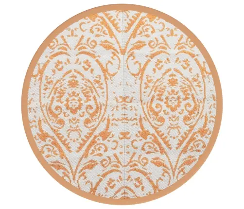 Õuevaip, Arakil Oranž Ja Valge, Ø160 cm Pp