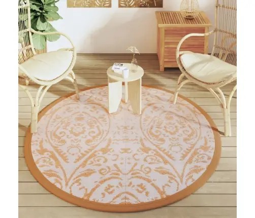 Õuevaip, Arakil Oranž Ja Valge, Ø160 cm Pp