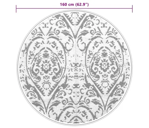 Õuevaip, Arakil Oranž Ja Valge, Ø160 cm Pp