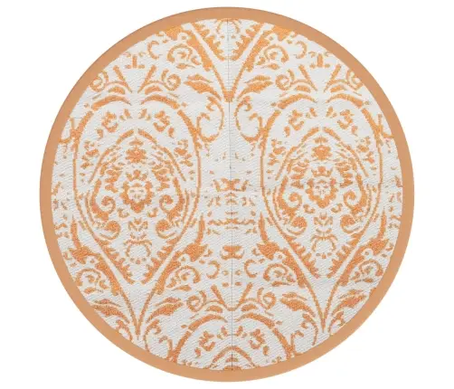 Āra Paklājs, Ø200 Cm, Arakil Oranžs Un Balts Pp Vidaxl