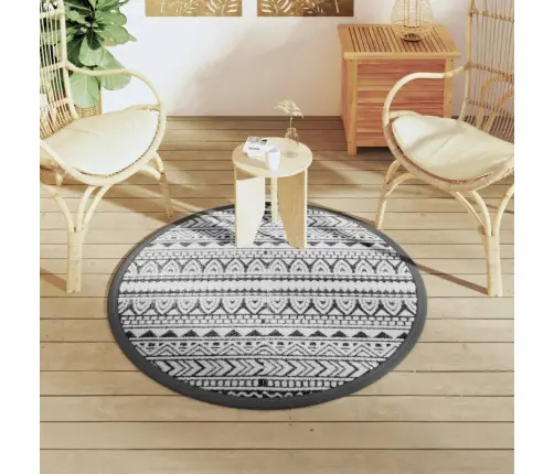 Āra Paklājs, Ø120 Cm, Arakil Melns, Pp Vidaxl