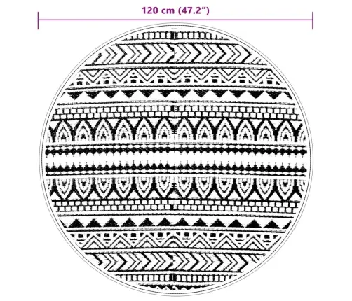 Āra Paklājs, Ø120 Cm, Arakil Melns, Pp Vidaxl