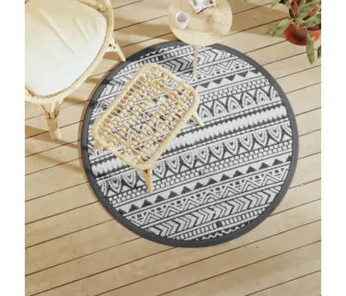 Āra Paklājs, Ø120 Cm, Arakil Melns, Pp Vidaxl