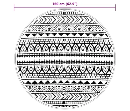 Āra Paklājs, Ø160 Cm, Arakil Melns, Pp Vidaxl