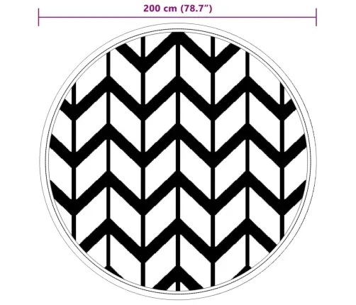 Āra Paklājs, Ø200 Cm, Arakil Pelēks, Pp Vidaxl