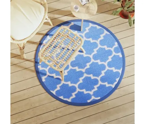 Āra Paklājs, Ø120 Cm, Arakil Zils Pp Vidaxl