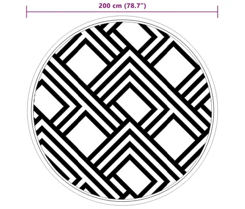 Āra Paklājs, Ø200 Cm, Arakil Pelēks, Pp Vidaxl