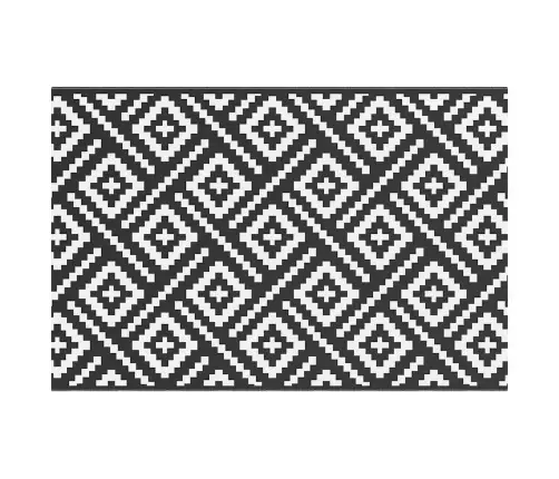 Āra Paklājs, 120X180 Cm, Arakil Balts Un Melns Pp Vidaxl