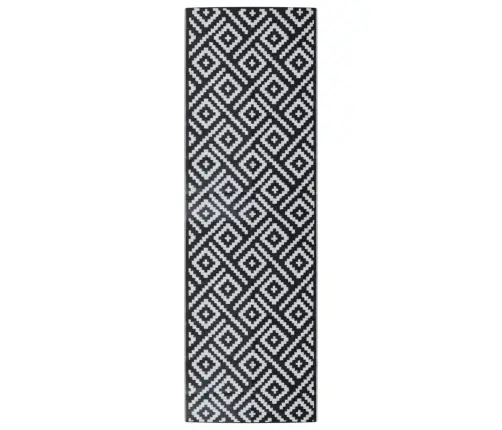 Āra Paklājs Arakil Balts Un Melns 80X250 Cm Pp Vidaxl