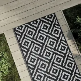 Āra Paklājs Arakil Balts Un Melns 80X250 Cm Pp Vidaxl Āra Paklājs Arakil Balts Un Melns 80X250 Cm Pp Vidaxl