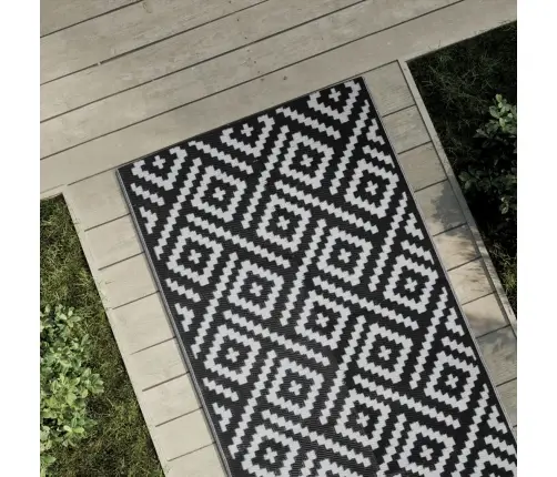 Āra Paklājs Arakil Balts Un Melns 80X250 Cm Pp Vidaxl