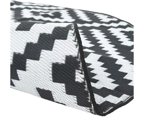 Āra Paklājs, Ø200 Cm, Arakil Balts Un Melns Pp Vidaxl