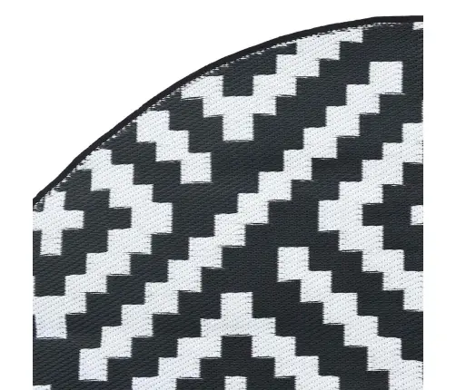 Āra Paklājs, Ø200 Cm, Arakil Balts Un Melns Pp Vidaxl