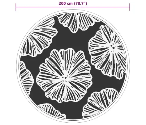 Āra Paklājs, Ø200 Cm, Arakil Zaļš, Pp Vidaxl