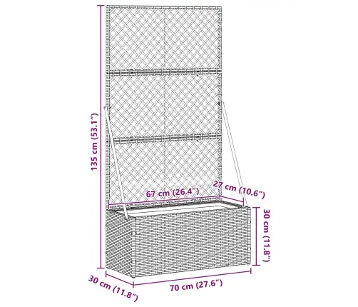 Sodo Vazonas Ruda 70 X 30 X 135 Cm Metalas