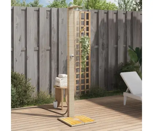 Āra Duša, Bēša, 50X55X224 Cm, Pe Rotangpalma, Akācijas Koks Vidaxl