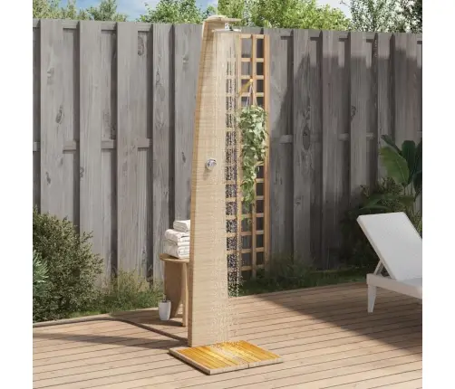 Āra Duša, Bēša, 55X60X224 Cm, Pe Rotangpalma, Akācijas Koks Vidaxl