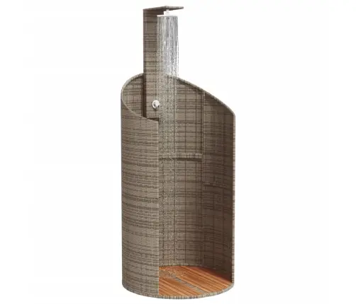 Āra Duša, Pelēka,100X100X241,5Cm, Pe Rotangpalma, Akācijas Koks Vidaxl