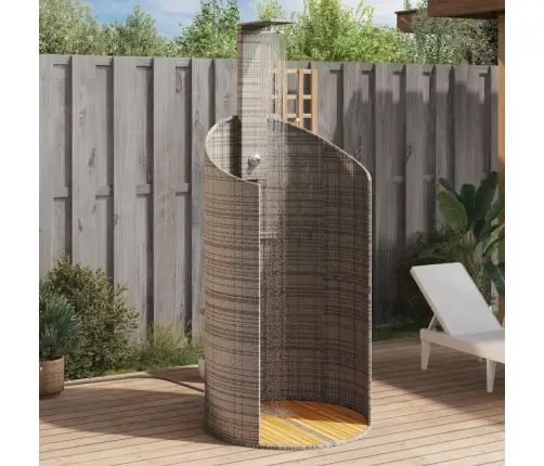 Āra Duša, Pelēka,100X100X241,5Cm, Pe Rotangpalma, Akācijas Koks Vidaxl