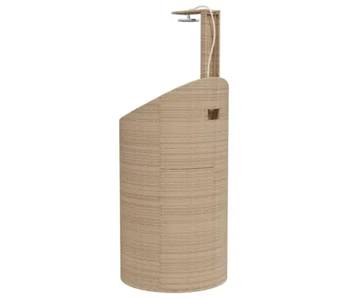 Lauko Dušas, Smėlio, 100X100X241,5cm Poliratanas Ir Akacija