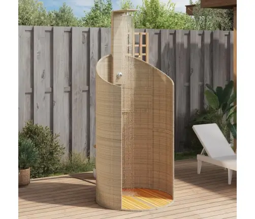 Lauko Dušas, Smėlio, 100X100X241,5cm Poliratanas Ir Akacija