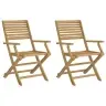 Saliekami Dārza Krēsli, 2 Gab., 54,5X61,5X86,5 Cm, Akācija Vidaxl