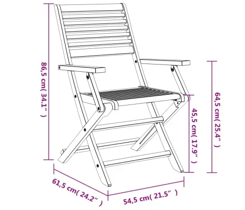 Sulankstomos Sodo Kėdės, 4Vnt., 54,5X61,5X86,5cm Akacija Sulankstomos Sodo Kėdės, 4Vnt., 54,5X61,5X86,5cm Akacija