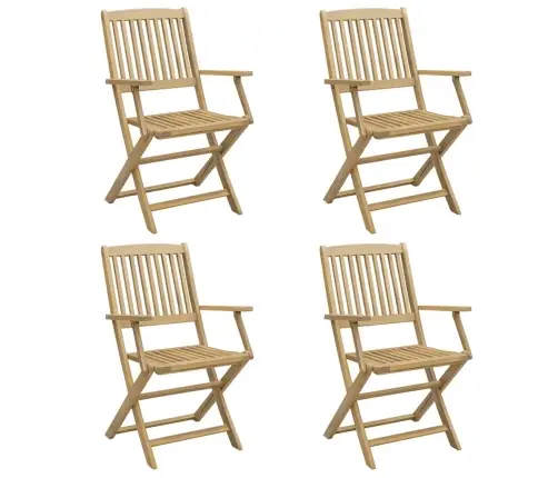 Saliekami Dārza Krēsli, 4 Gab., 57,5X54,5X90 Cm, Akācija Vidaxl