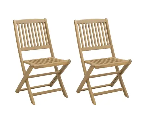 Saliekami Dārza Krēsli, 2 Gab., 57X48,5X90 Cm, Akācija Vidaxl