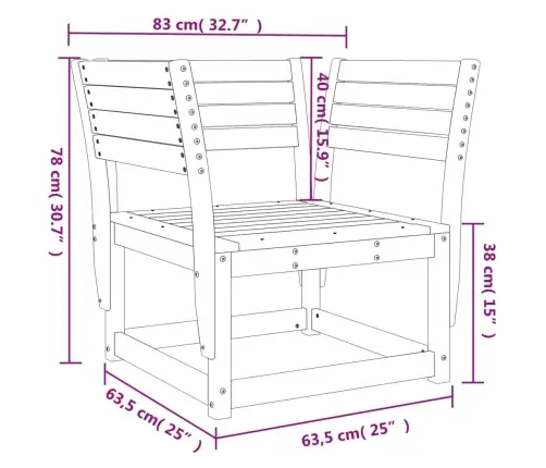 Dārza Krēsls, Vaska Brūns, Priedes Masīvkoks Vidaxl