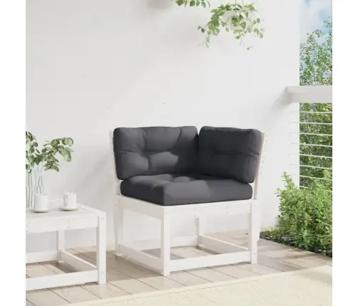 Kampinė Sodo Sofos Dalis, Balta, 73X73X78cm Pušis