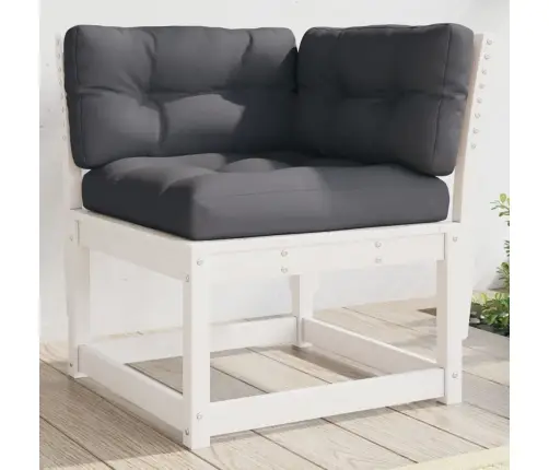 Kampinė Sodo Sofos Dalis, Balta, 73X73X78cm Pušis